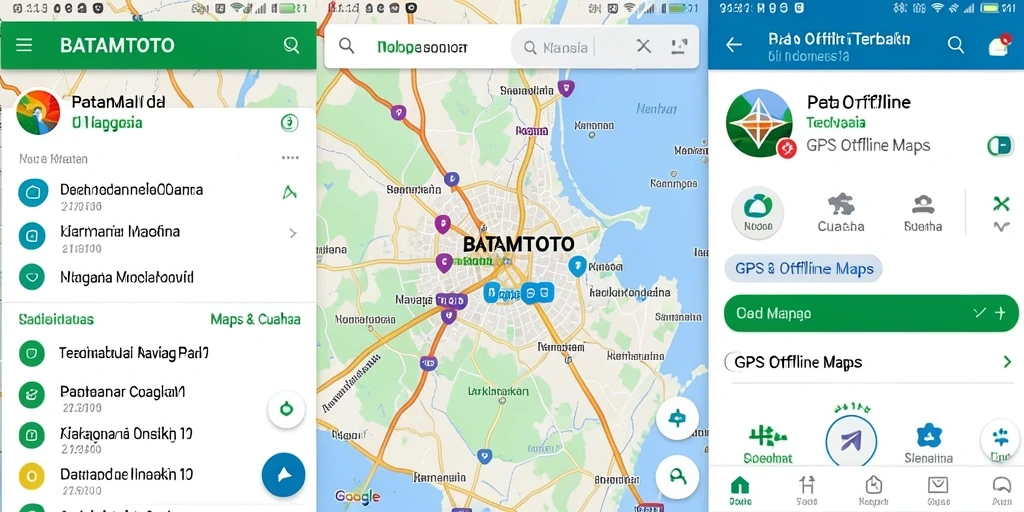 Antarmuka BATAMTOTO yang intuitif untuk navigasi GPS offline.