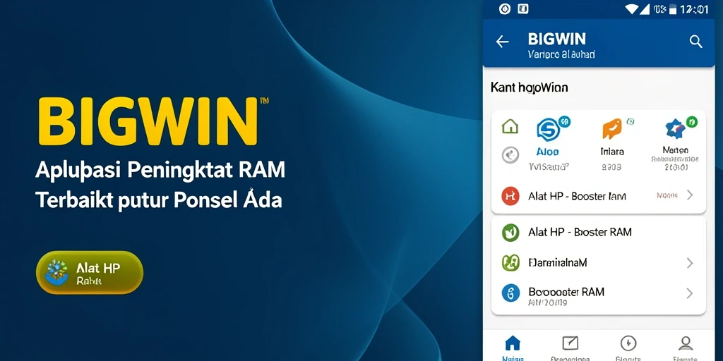 Antarmuka pengguna BIGWIN yang sederhana dan fungsional.