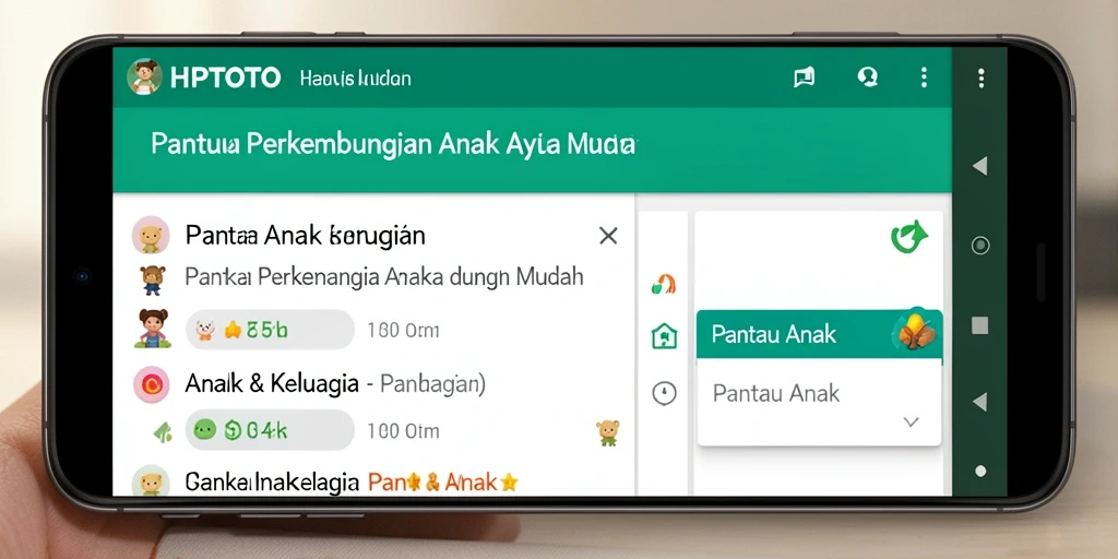 Screenshot antarmuka HPTOTO yang intuitif untuk memantau anak.