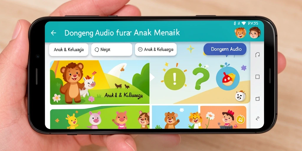 Antarmuka pengguna PK95 yang ramah dan menarik untuk anak-anak.