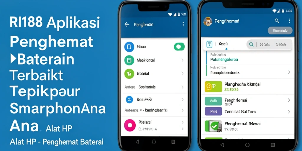 Tampilan antarmuka RI188 dengan fitur penghemat baterai yang user-friendly.