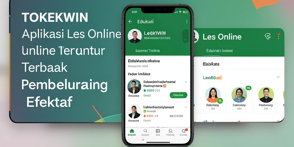 Antarmuka aplikasi TOKEKWIN yang ramah pengguna untuk Les Online.