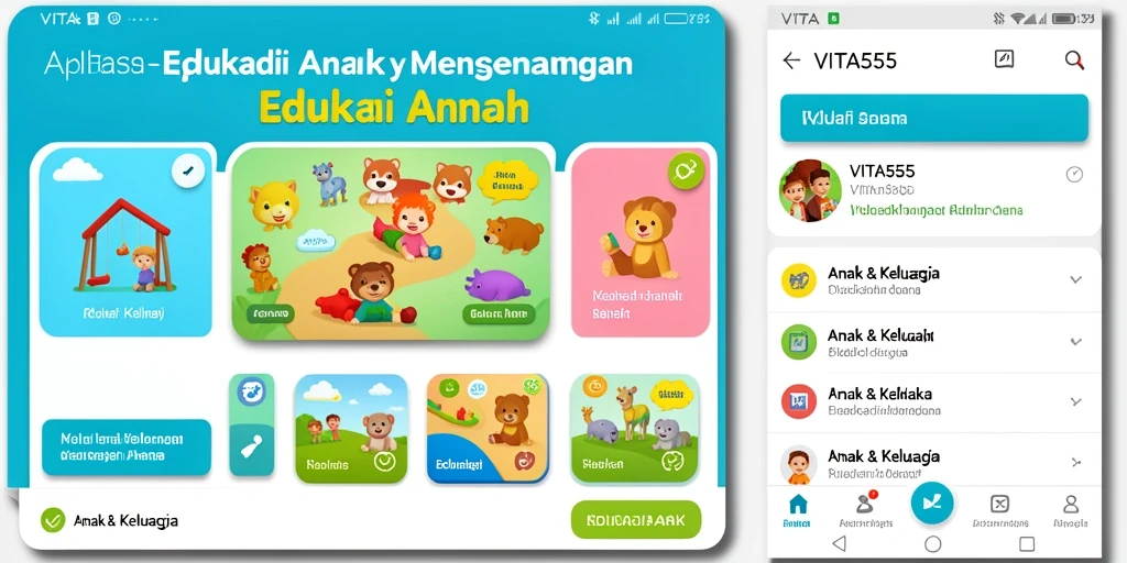 Tampilan antarmuka VITA555 yang menarik dan edukatif.